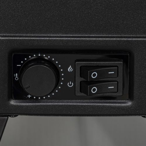 Cheminée Électrique En Métal Avec Chauffage, Effet Flammes LED, Protection Contre La Surchauffe,noir