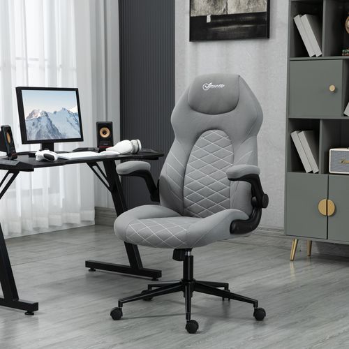 Chaise De Bureau Ergonomique, Fonction Bascule, Accoudoirs Réglables, Coussin Doux