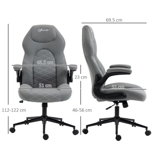 Chaise De Bureau Ergonomique, Fonction Bascule, Accoudoirs Réglables, Coussin Doux