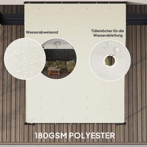 Pergola De Jardin En Aluminium, Abri Imperméable, Protection Solaire, Crème