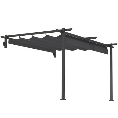 Pergola En Aluminium 3x3m Avec Toit Réglable, Protection Solaire Pour Terrasse Et Jardin, Gris Foncé