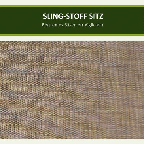 Balancelle 3 Places En Acier Avec Poche Latérale Et Toit Réglable, 300 Kg Max, Brun