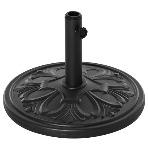 Support Parasol Ø48x34 Cm En Plastique Et Ciment, Pour Ø35/38/48 Mm, Antique Noir