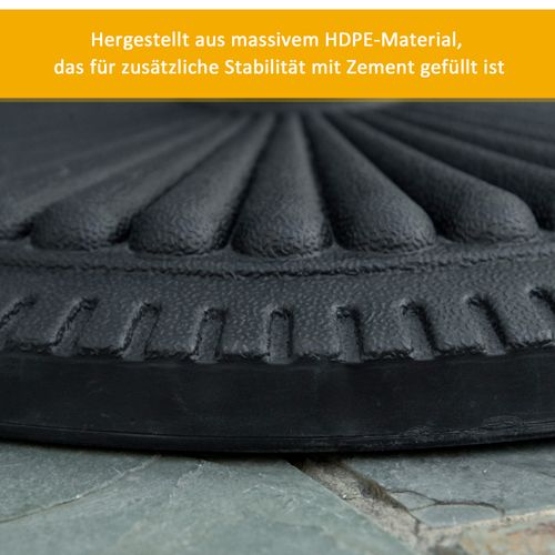 Pied Parasol Rond 14 Kg En Ciment Ø49 Cm, Pour Parasols Ø35-48 Mm, Jardin Et Terrasse