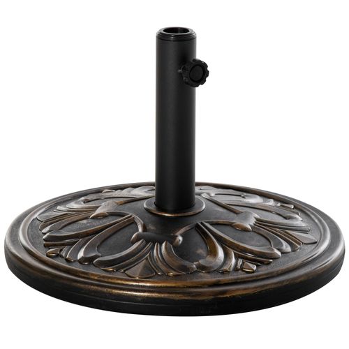 Support Parasol 13 Kg En Plastique Et Ciment Ø48x34 Cm, Pour Ø35/38/48 Mm, Bronze Antique