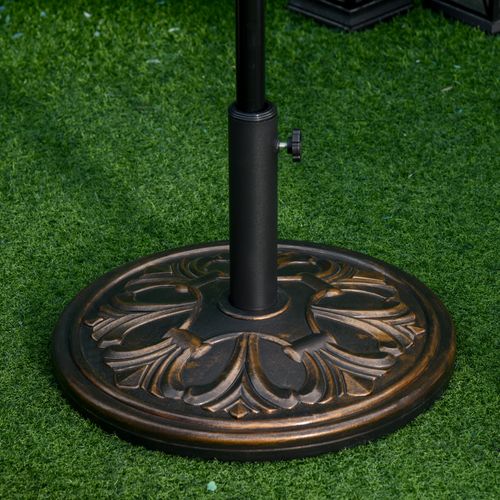 Support Parasol 13 Kg En Plastique Et Ciment Ø48x34 Cm, Pour Ø35/38/48 Mm, Bronze Antique