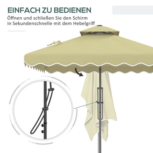 Parasol 243x243 Cm, Parasol De Balcon Avec Protection Uv, Parasol Déporté, Pied Croisé, ,gris Foncé