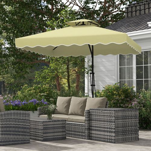 Parasol 243x243 Cm, Parasol De Balcon Avec Protection Uv, Parasol Déporté, Pied Croisé, ,gris Foncé