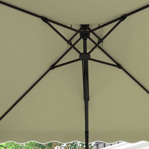 Parasol 243x243 Cm, Parasol De Balcon Avec Protection Uv, Parasol Déporté, Pied Croisé, ,gris Foncé