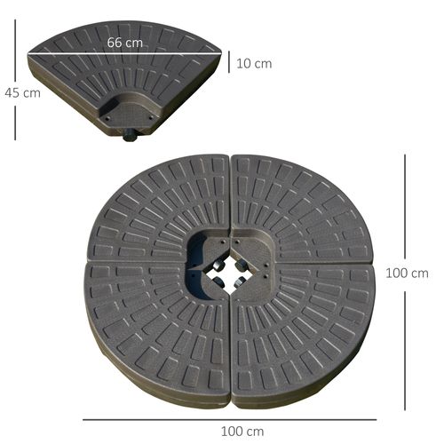 Support Parasol Hdpe 100×100×10,5 cm Remplissable 25 kg Sable Ou 17 kg Eau ,café