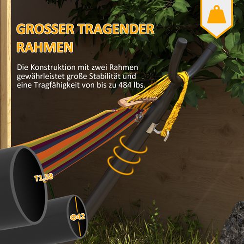 Support De Hamac En Acier, Stable, Avec Roulettes Et Crochets Réglables, Jusqu'à 220 Kg