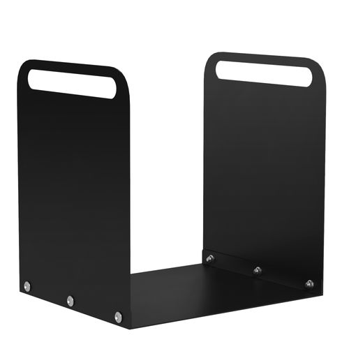 Support à Bûches En Acier Noir Avec Poignées, 36,5 X 30 X 36 Cm, Jusqu'à 30 Kg
