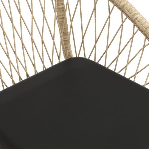 Salon De Jardin Rotin 3 Pièces Fauteuils, Table, Coussins Polyester, Extérieur , Jaune