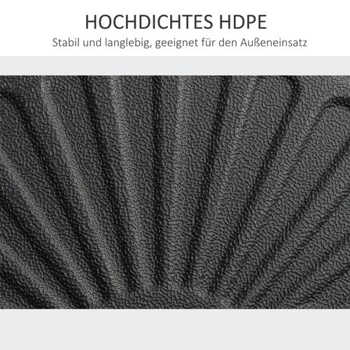 Pied Parasol 22 Kg En Ciment Ø51x12 Cm, Pour Ø38/48 Mm, Résistant Aux Intempéries, Noir