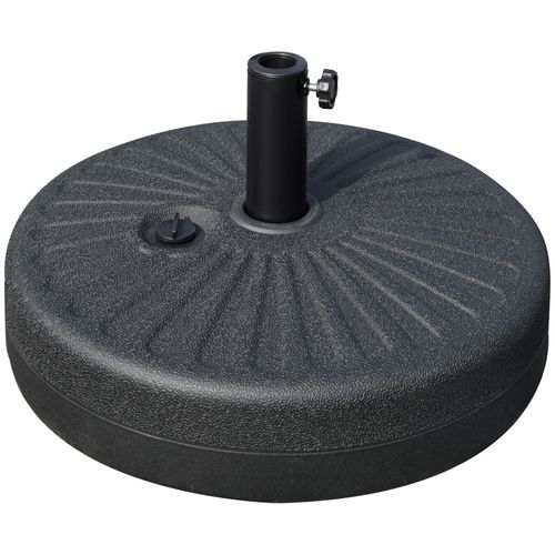 Pied Parasol 22 Kg En Ciment Ø51x12 Cm, Pour Ø38/48 Mm, Résistant Aux Intempéries, Noir