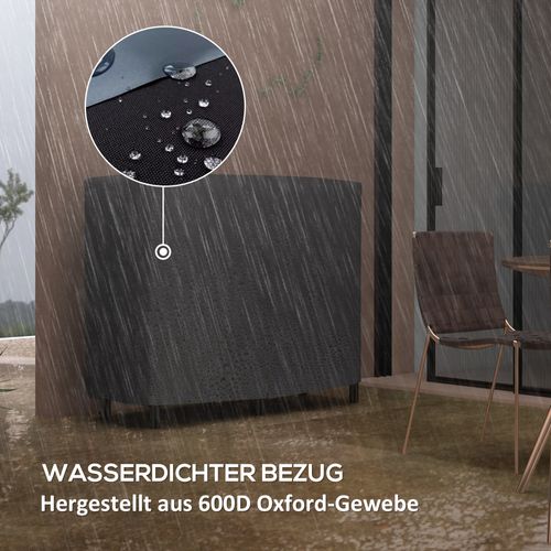 Banc à Bois Métal Noir 120x36x99 Cm Avec Housse Imperméable En Toiles Oxford 600d