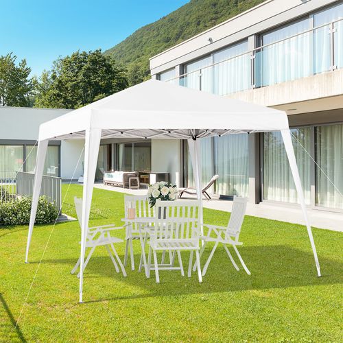 Pavillon 2,4x2,4m, Pliable, Avec Protection Uv, Inclut Une Sacoche Pour Jardin, ,blanc