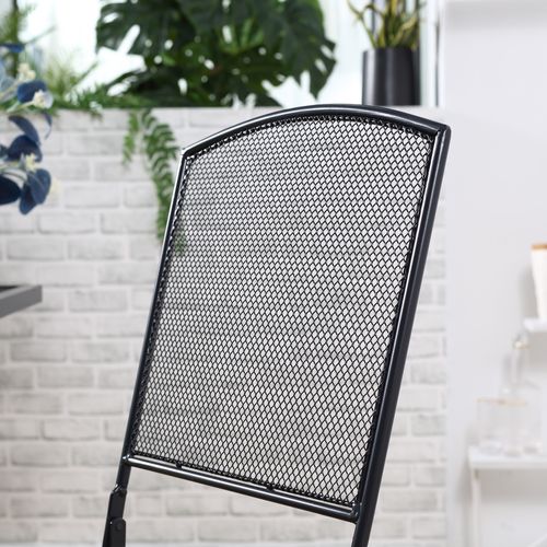 Ensemble De Jardin Bistro 3 Personnes En Métal Léger Pliable, Gris