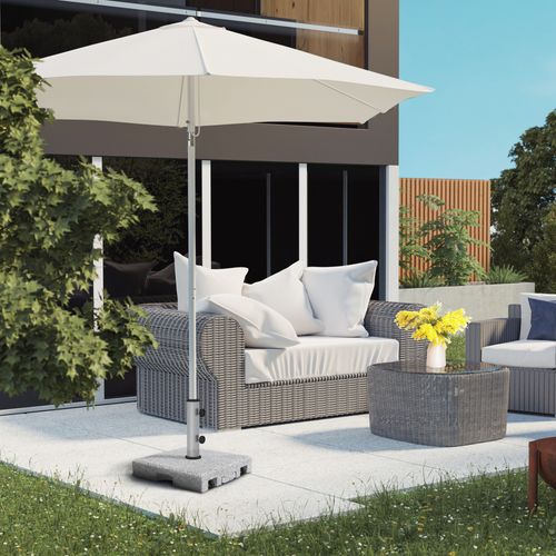 Pied Parasol 28 Kg En Granit Avec Roulettes, Ø32/38/48 Mm, Jardin Et Balcon, Gris