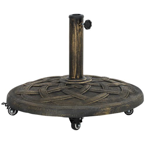 Support Parasol Rond En Béton Avec Roulettes, Pour Ø34/38/48 Mm, Balcon, Bronze