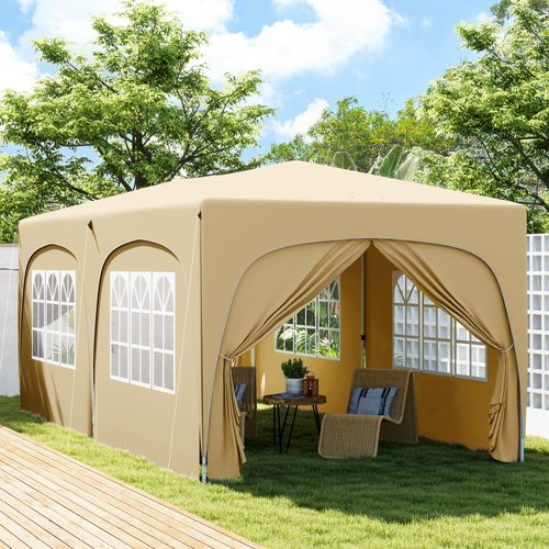Pavillon 3x6m, Imperméable, Stable, Pop-up Avec 6 Côtés, Pour Camping, ,sable