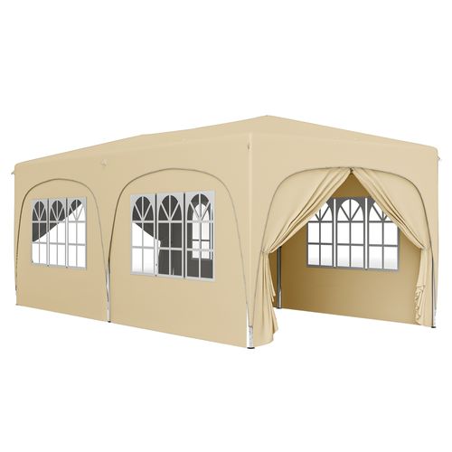 Pavillon 3x6m, Imperméable, Stable, Pop-up Avec 6 Côtés, Pour Camping, ,sable