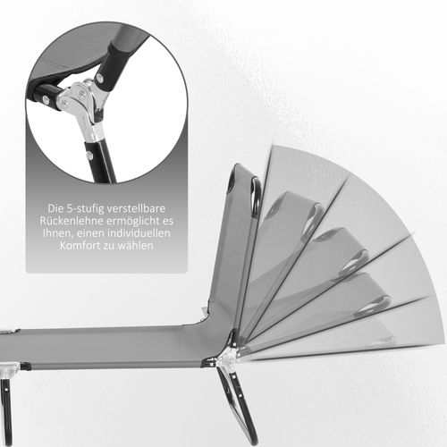 Chaise Longue Jardin En Acier Réglable, Pour Balcon, 188 X 56 X 28 Cm