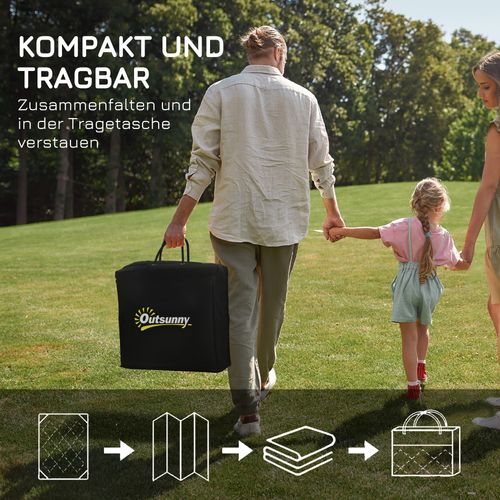 Tapis De Jardin 182x274cm En Plastique, Avec Sac De Transport Pour Camping Et Terrasse, Bleu