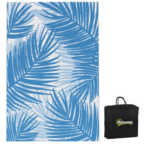 Tapis De Jardin 182x274cm En Plastique, Avec Sac De Transport Pour Camping Et Terrasse, Bleu