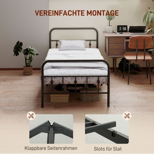 Cadre De Lit Pliable En Métal, 82,5 Cm De Haut, Pour Chambre Ou Chambre D'ami 200x90 cm