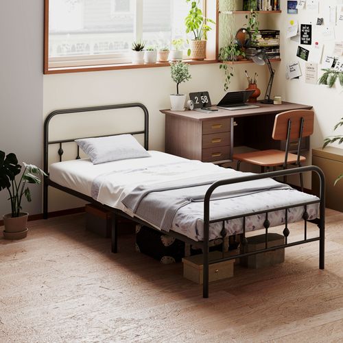 Cadre De Lit Pliable En Métal, 82,5 Cm De Haut, Pour Chambre Ou Chambre D'ami 200x90 cm
