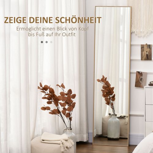 Miroir Debout En Bois Naturel Miroir Corps Entier Miroir De Maquillage,  40 X 35 X 147 Cm