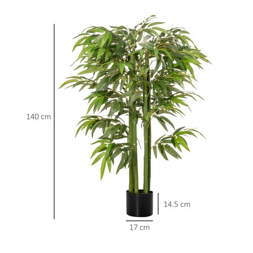 Plante Artificielle Bambou 140 Cm Plastique 780 Feuilles Pour Décoration Moderne