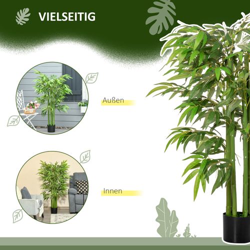 Plante Artificielle Bambou 140 Cm Plastique 780 Feuilles Pour Décoration Moderne