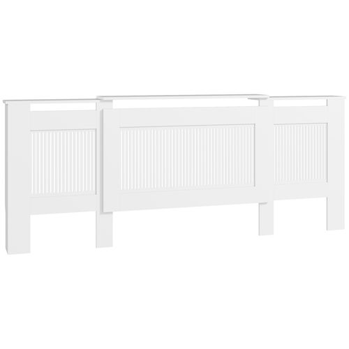 Coffrage De Radiateur En Mdf Extensible Avec Étagère Et Lamelles, Blanc