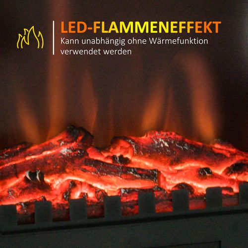 Cheminée Électrique 2000w Métal Avec Effet Flamme LED Silencieux, Protection Thermique