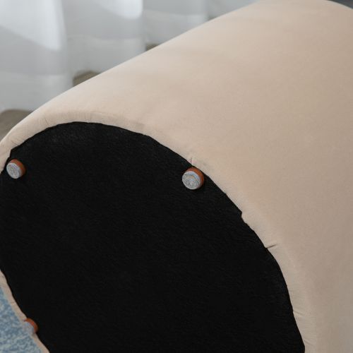 Pouf Rond En Velours Avec Rangement, 47,5cm De Hauteur, Ø44cm