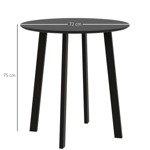 Table Ronde De Cuisine Avec Pieds Inclinés, Design Moderne, Noir, 72 X 72 X 75 Cm