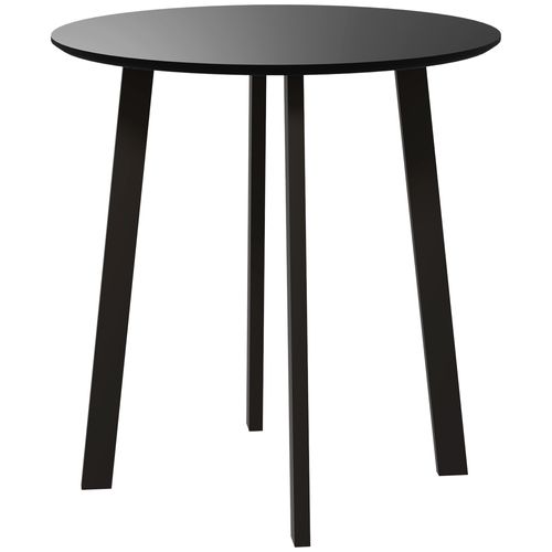 Table Ronde De Cuisine Avec Pieds Inclinés, Design Moderne, Noir, 72 X 72 X 75 Cm