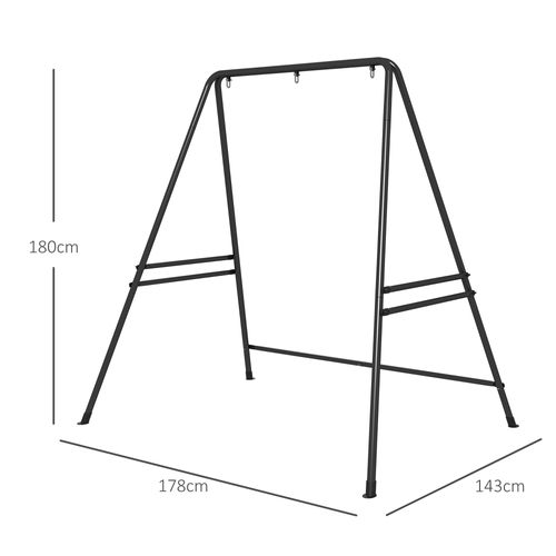 Support Pour Fauteuil Suspendu En Acier, 178x143x180 Cm, Jusqu'à 150 Kg, Noir