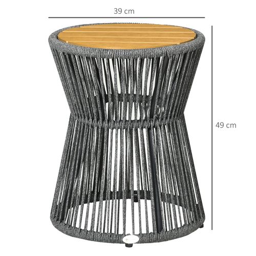 Table Bistrot En Plastique Avec Pieds Réglables Pour Terrasse 60x60x72 Cm,gris Naturel
