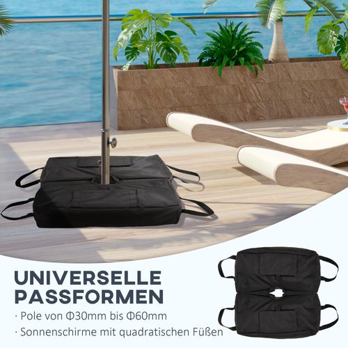 Support Parasol Sacs De Lestage 2 Pièces Jusqu’à 50 kg Avec Pelle ,noir