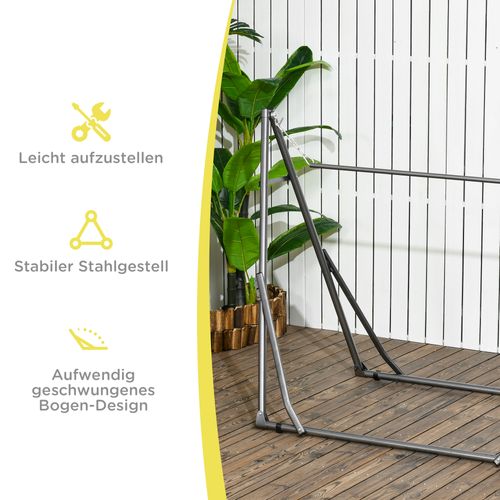 Support De Hamac Pliable En Acier 2-en-1 Avec Portemanteau Jusqu'à 120 Kg, Pour Jardin Et Terrasse