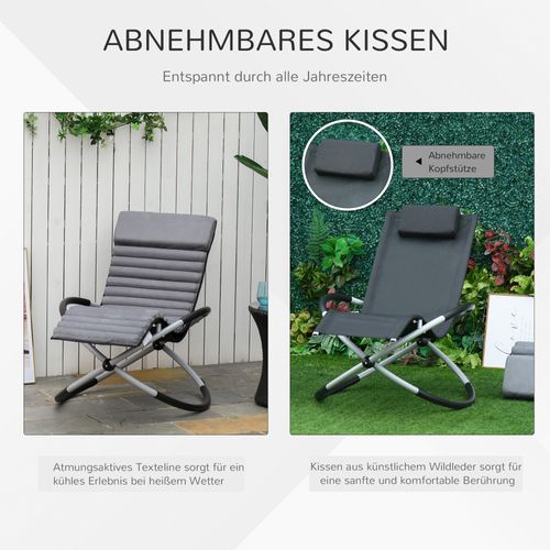 Fauteuil à Bascule 2 En 1 Jardin Textilène Forme Sphérique 145×74×88cm Cadre Métal, Noir
