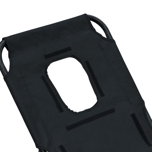 Transat De Jardin En Tissu, Avec Ouverture Pour Le Visage Et Fenêtre De Lecture, Noir