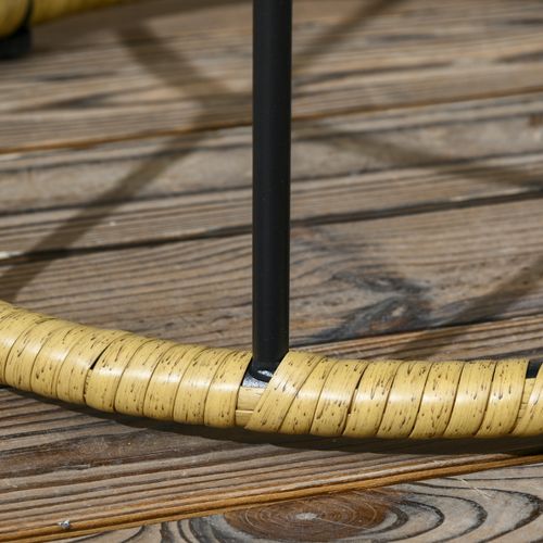Tables Basses Empilables 2 Pièces En Rotin Khaki, Pour Terrasse, Jardin Ou Balcon