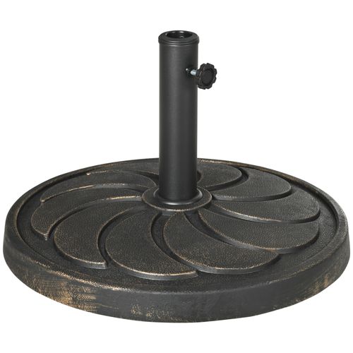 Base Parasol Ronde 18 Kg En Résine, Pour Ø38/48 Mm, Résistant Et Décoratif, Bronze