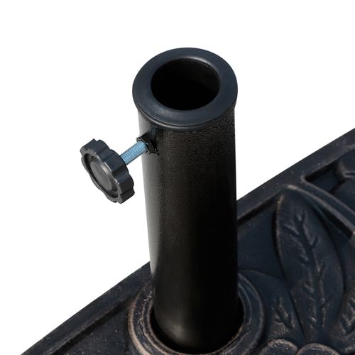 Support Parasol Demi-rond En Résine Et Inox, 50x31x32 Cm, Pour Jardin, Bronze