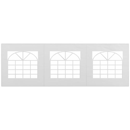 Paroi Avec Fenêtre Pour Pavillon 6x2m, Imperméable, Résistante Aux Uv, Pour Tente De Fête, ,blanc