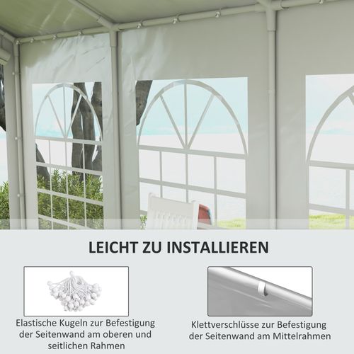 Paroi Avec Fenêtre Pour Pavillon 6x2m, Imperméable, Résistante Aux Uv, Pour Tente De Fête, ,blanc